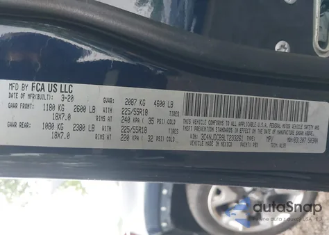 2020 Jeep Compass Limited 4X4 из США, поврежденный, VIN 3C4NJDCB9LT233261